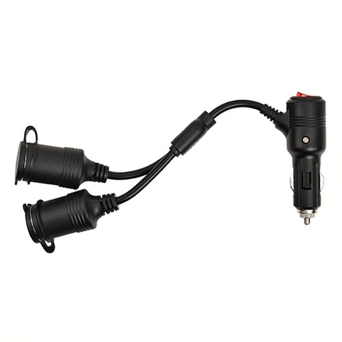 One-to-two car cigarette lighter socket universal conversion plug with switch and high power cord