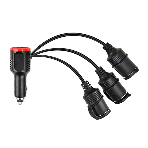 120W car cigarette lighter with USB and light one to three sockets